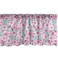 thumbnail image 1 of Ambesonne Cherry Blossom Valance Pack of 2, Kwanzan Tree, 54"X12", Pink Rose and Pale Blue, 1 of 3