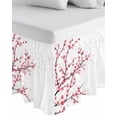 thumbnail image 1 of Cherry Blossom Wrap Around Bed Skirts for Queen Bed 16" Drop,Bed Skirt with Adjustable Elastic Belt Dust Ruffle Bed Valance for Bedroom Hotel Spring Pink Floral Branches Watercolor Bed Frame Cover, 1 of 7