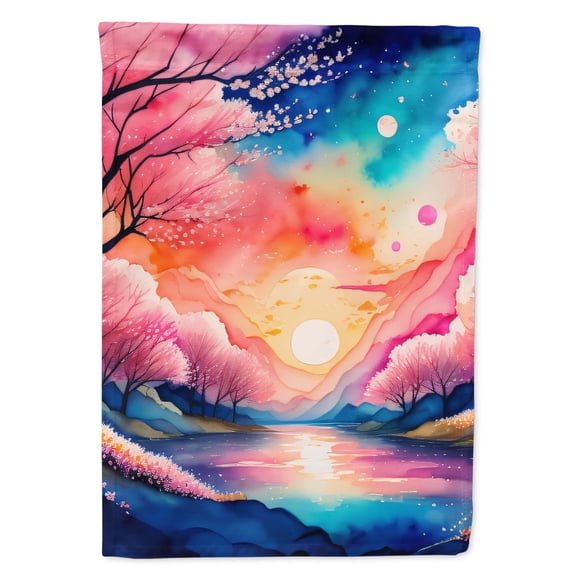 Cherry Blossom in Color House Flag 28 in x 40 in