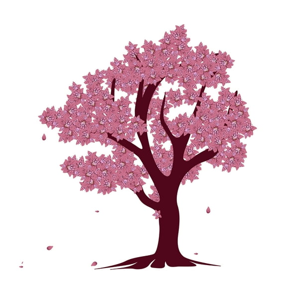 Cherry Blossom themed Wall Stickers for Home Decoration- Wall Decal Vinyl Sticker- Applied to Any Smooth Surface- Children's room and Living room Wall Decorative item-Size 30" x 30".