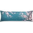 thumbnail image 1 of Cherry Blossoms Body Pillow Cover Pink Flowers Plum Branch Cherry Blossom Flower Long Pillow Case Protector with Zipper Decorative Soft Rectangle Bed Pillowcases for Bedroom,Couch 20"x54",Teal, 1 of 6