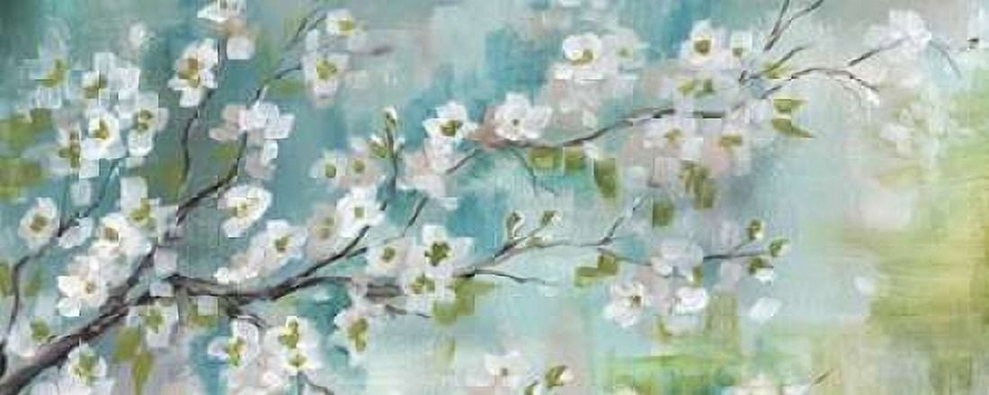 Cherry Blossoms Branch Panel Canvas Art - Tre Sorelle Studios (24 x 48)