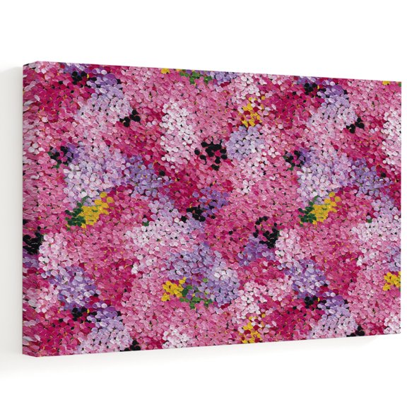 Cherry Blossoms Canvas Wall Art, Abstract Art Pink Purple Yellow Cherry Oil Painting Wall Art Prints Artwork Framed Canvas Ready to Hang Art Pictures for Bathroom Bedroom Entry Desk Corner 10"x8"