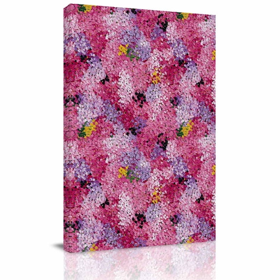 Cherry Blossoms Canvas Wall Art for Living Room, Modern Abstract Art Pink Purple Yellow Cherry Oil Painting Poster Print Painting for Bedroom Office Home Decor Wall Pictures Prepare To Hang 24"x32"