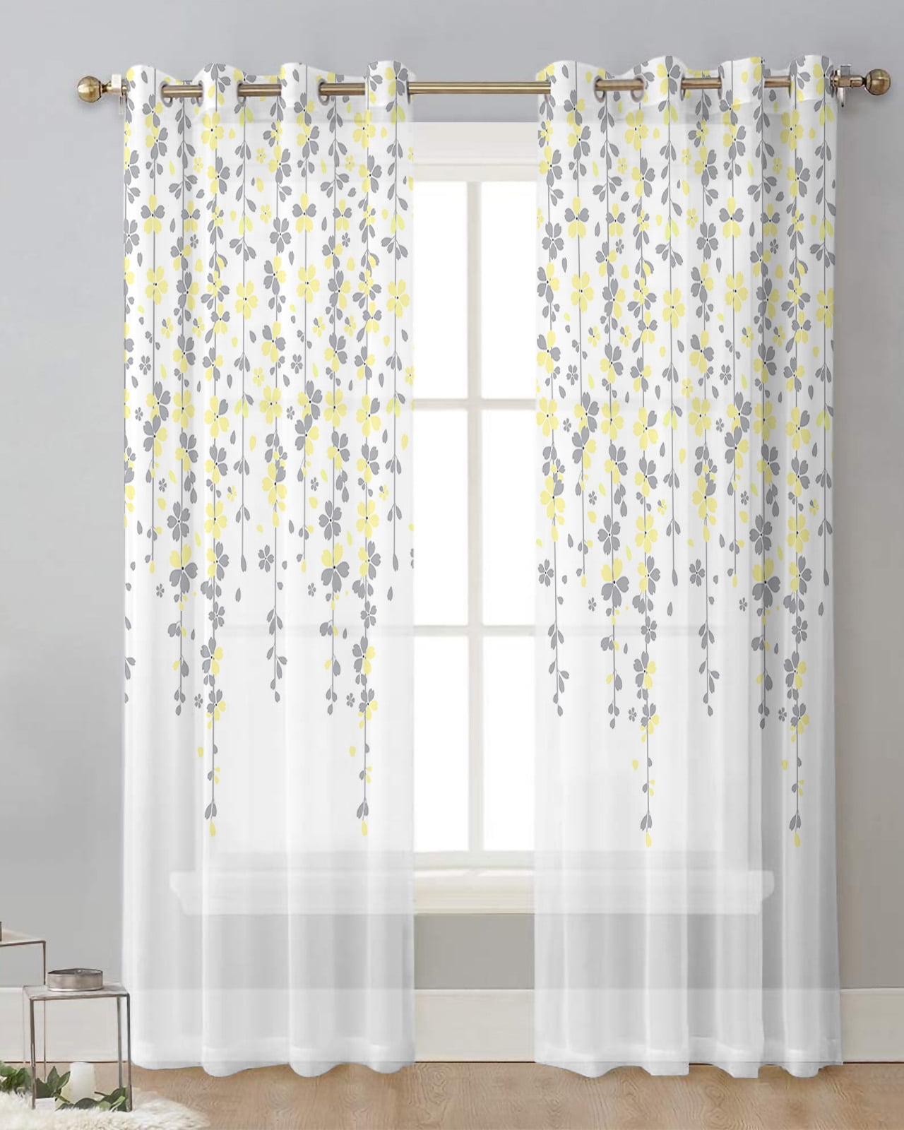 Cherry Blossom Blackout Curtains - 2 Panels 52x84 Inch, Japanese Style Floral Window Drapes