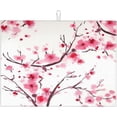 thumbnail image 1 of Cherry Blossoms Dish Drying Mat Large for Kitchen Pink Dish Drainer Pad 18 x 24 Inch with Hanging Loop High Absorbent Reversible Home Decor, 1 of 7
