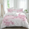 Cherry Blossoms Duvet Cover Set Twin Size, Spring Floral Pink Gradient ...