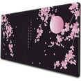thumbnail image 1 of Cherry Blossoms Extended Mouse Pad Large Keyboard Mousepad Japanese Style Desktop Mat, Non-Slip Rubber Base with Stitched Edge XXL Black Large Desk Pad for Computer Laptop PC 31.5x15.7 Inch, 1 of 6