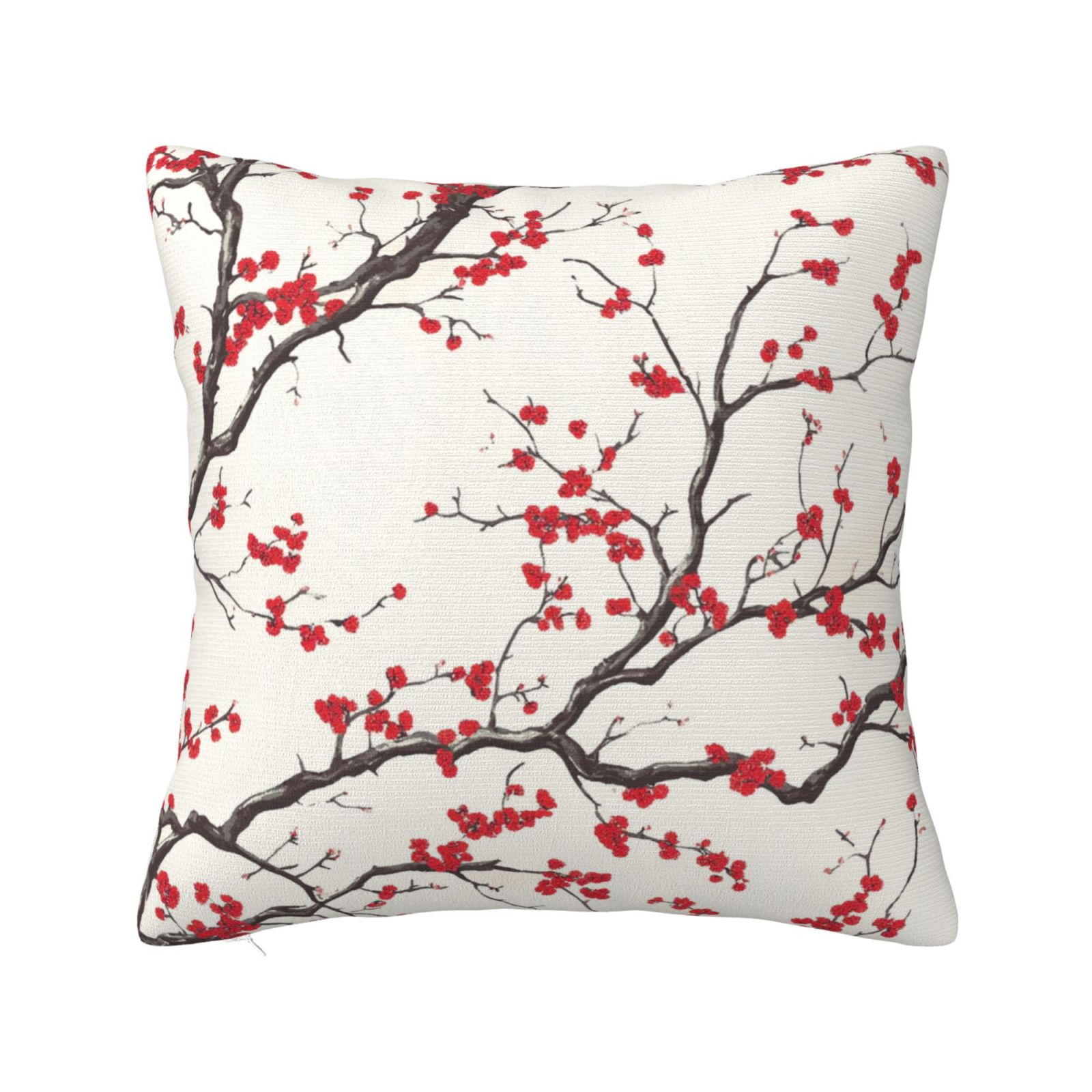 Cherry Blossoms Flowers Throw Pillow Covers Decorative Square Cushion