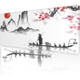 thumbnail image 1 of Cherry Blossoms Full Desktop Mouse Pad XXL Extended Large Gaming Mousepad Stitched Edges Japanese Keyboard Mouse Mat Non-Slip Rubber Base White Desk Pads(Size:35.4x15.7in), 1 of 5