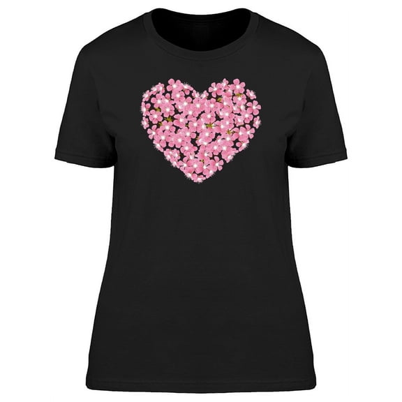 Cherry Blossoms In Heart Shape T-Shirt Women -Image by Shutterstock, Female Large