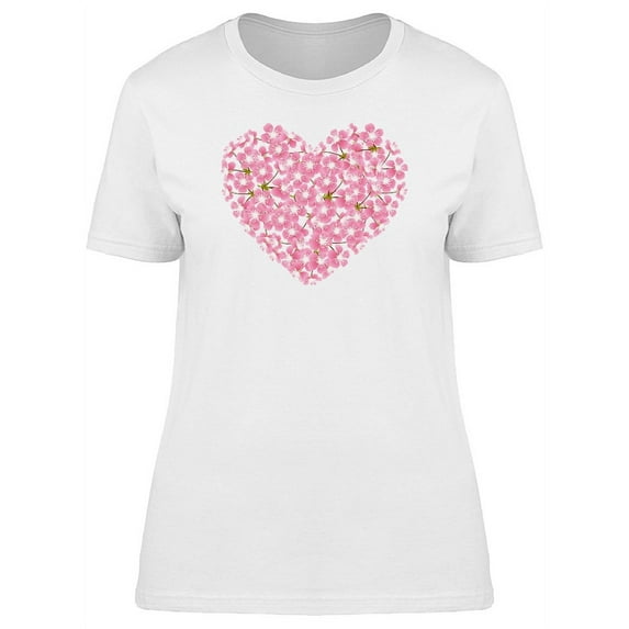 Cherry Blossoms In Heart Shape T-Shirt Women -Image by Shutterstock, Female Medium