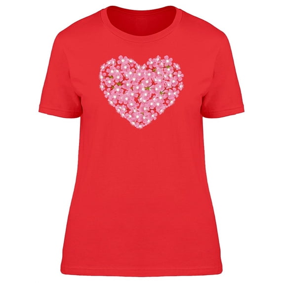 Cherry Blossoms In Heart Shape T-Shirt Women -Image by Shutterstock, Female Small