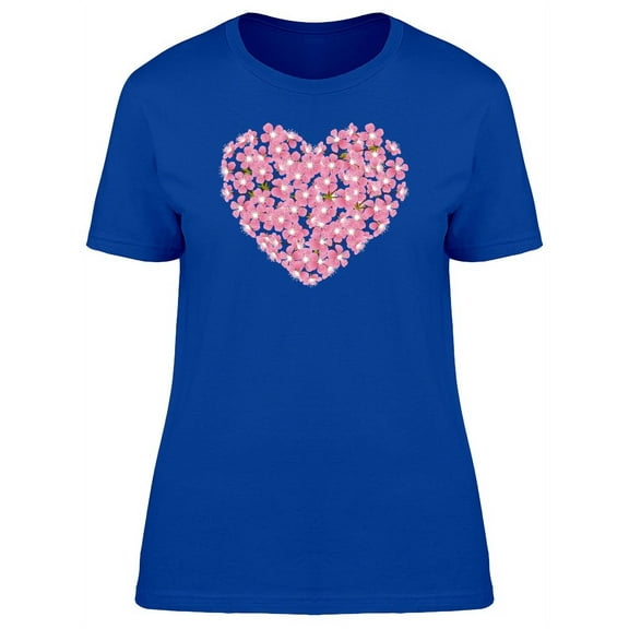 Cherry Blossoms In Heart Shape T-Shirt Women -Image by Shutterstock, Female XX-Large