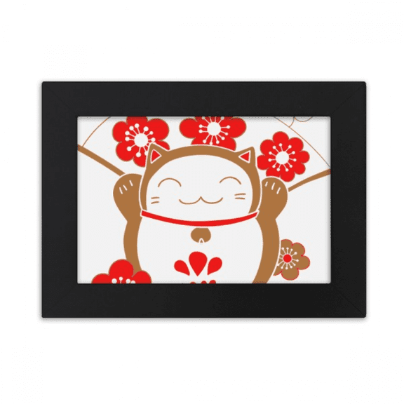 Cherry Blossoms Lucky Fortune Cat Japan Desktop Photo Frame Ornaments Picture Art Painting