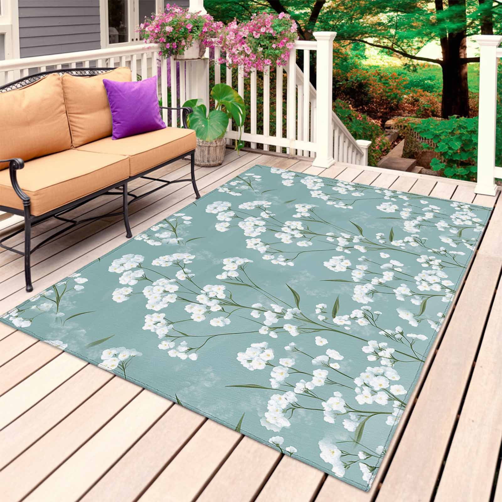 Cherry Blossoms Outdoor Rug 3x5 Ft, Non Slip Washable Area Rug ...