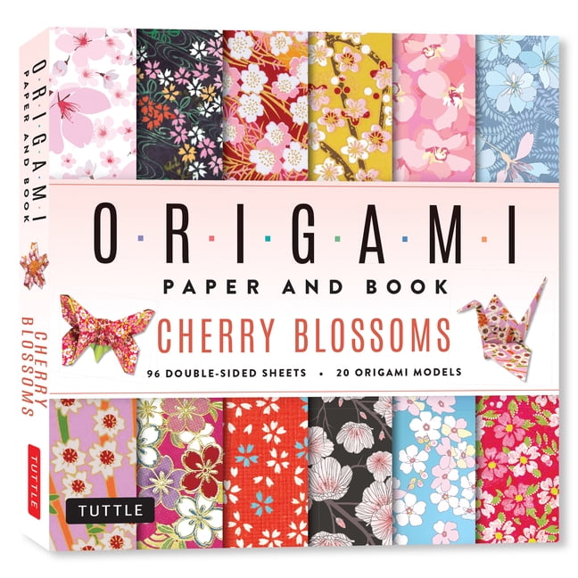 Cherry Blossoms Origami Paper and Book: 20 Easy Models with 96 High Quality Folding Sheets (Double-Sided), (Hardcover)