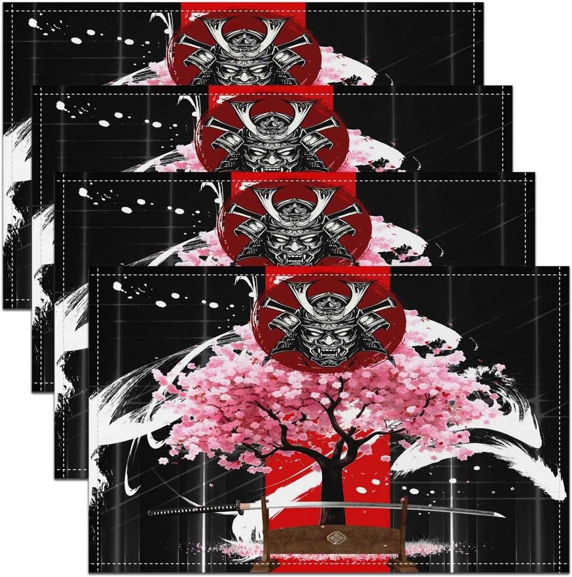Cherry Blossoms Placemats Set of 4 Japanese Style Placemat for Kitchen ...
