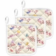 thumbnail image 1 of Cherry Blossoms Plant Pot Holders for Kitchen Heatproof Potholder, 3 Pack Pink Floral Butterfly Leaves Hot Pads Multipurpose Oven Pads Cloth Potholders Trivet for Cooking Baking, 1 of 8