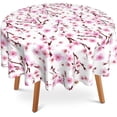 thumbnail image 1 of Cherry Blossoms Round Tablecloth 60 Inch,Waterproof Table Cloth Cover Cover Heat Resistant for Kitchen Dining Indoor Outdoor Farmhouse Decor, 1 of 6