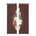 thumbnail image 1 of Cherry Blossoms Sheer Curtains 84 Inch Length 2 Panels Set for Living Room/Bedroom, Japanese Spring Floral Leaves Rustic Brown Kitchen Curtains Grommet Semi-Sheer Curtains Window Treatments 42"x84"x2, 1 of 7