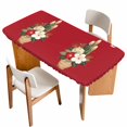 thumbnail image 1 of Cherry Blossoms Table Cloths for 4 Foot Rectangle Tables, Japanese Spring Floral Leaves Rustic Red Patio Waterproof Elastic Fitted Tablecloths, Washable Rectangular Table Cover for Camping, 1 of 8