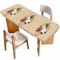 thumbnail image 1 of Cherry Blossoms Table Cloths for 8 Foot Rectangle Tables, Japanese Spring Floral Leaves Vintage Beige Patio Waterproof Elastic Fitted Tablecloths, Washable Rectangular Table Cover for Camping, 1 of 8