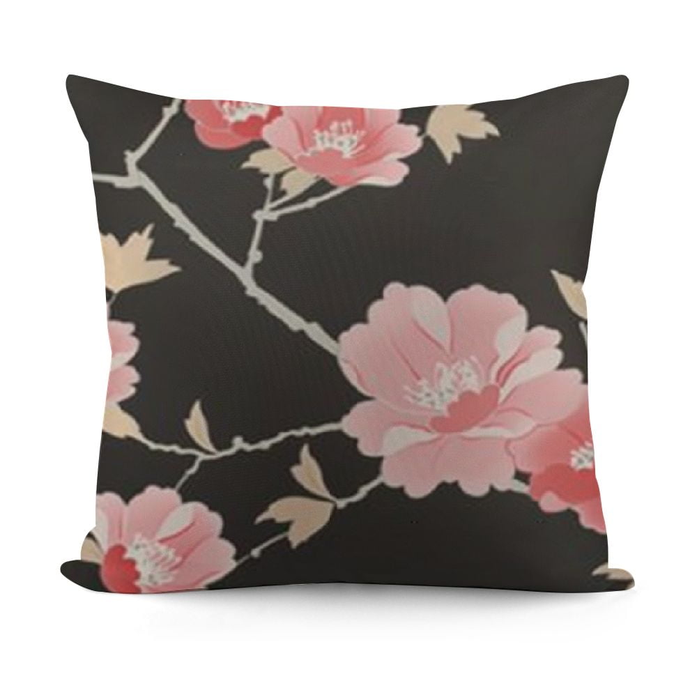 Cherry Blossoms Throw Pillow Cover Queen Floral Printed Lumbar Pillow