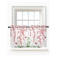 thumbnail image 1 of Cherry Blossoms Tier Curtains 36 Inch Length,Sheer Curtains for Bedroom Living Room Window Spring Botanical Flowers Watercolor Rod Pocket Drapes Kitchen Curtains Small Half Window 27.5"x36" 2 Panels, 1 of 6