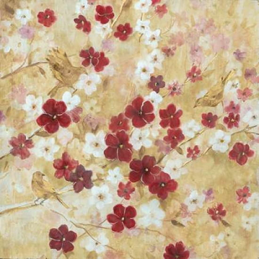 Cherry Blossoms and Birds Canvas Art - Carol Robinson (24 x 24)
