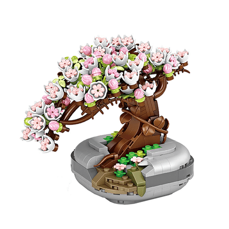 Cherry Blosson Tree Bonsai 426 Pieces Flower Building Block Enternal Toy for 6+(Not Compatible with Lego Flowers Set)