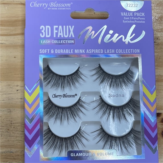 Cherry Blossom Mink 3d Faux Lash #72232 Value Pack (3 Pairs)
