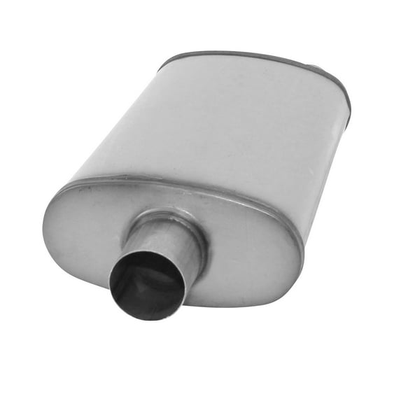 Cherry Bomb® - Salute Muffler Stainless Steel, Oval-Center/Dual, 24" OAL, 2.25"-2.25" (SA2258)