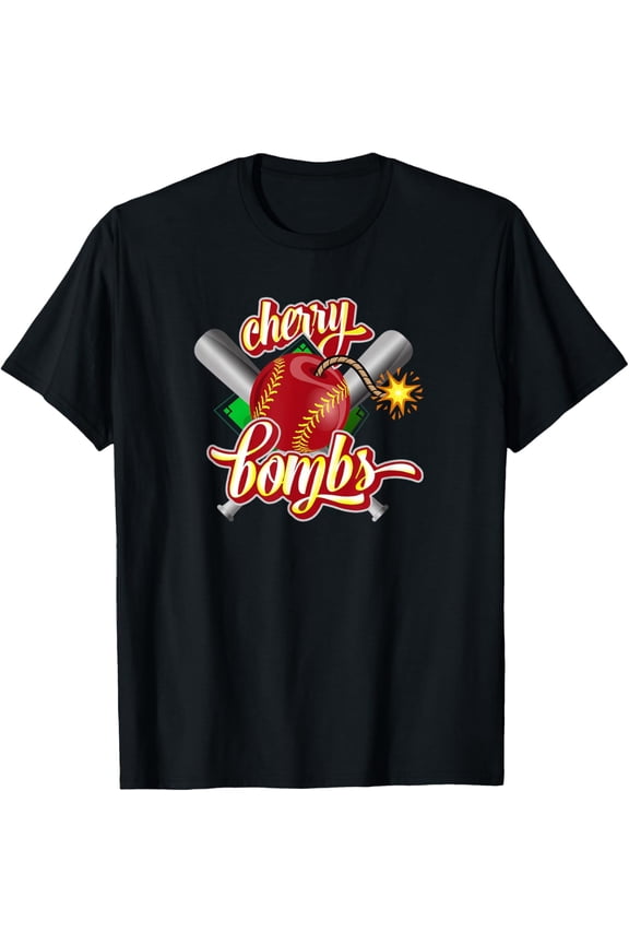 Cherry Bombs Logo Softball Team Matching For Teens T-Shirt