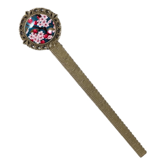 Cherry Book Accessories: Lace Bookmark in Antique Bronze - a Gift for Book Lovers and Readers