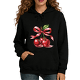 thumbnail image 1 of Cherry Bow Print hoodie Graphic Sweatshirt Women Summer Casual Outfit Black S 2XL Tops, 1 of 5