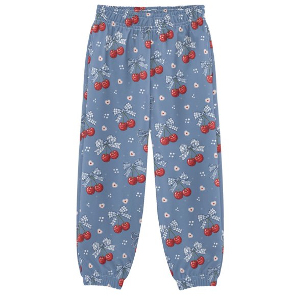 Cherry Bowknot Boys Pants Kids Casual Sweatpants Joggers Toddler Sports Pants 3-10 Years