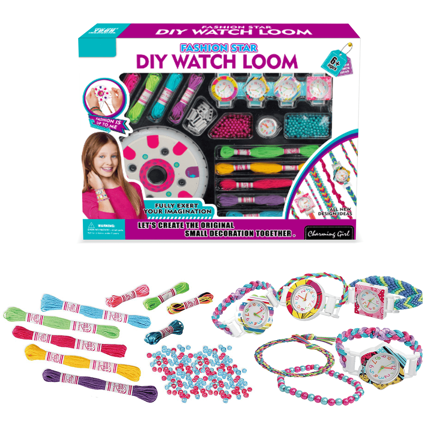 Invench Bracelets Making Kit Toys for Girls 8-11 Years, Glow in Night Charm Beads for Jewelry Making Girls Gifts, Size: 9 x 9 x 2