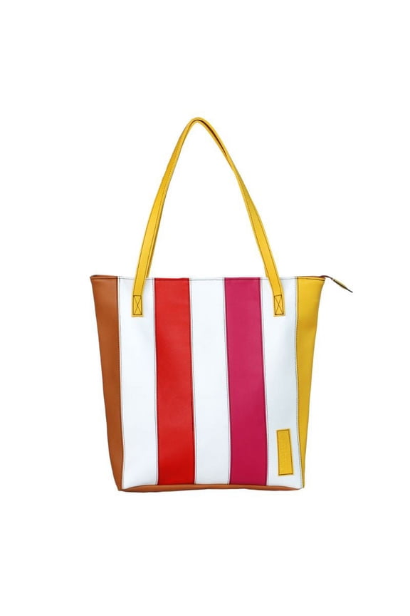 [Cherry Brandy] Onitiva Leatherette Double Handle Satchel Bag Handbag Purse