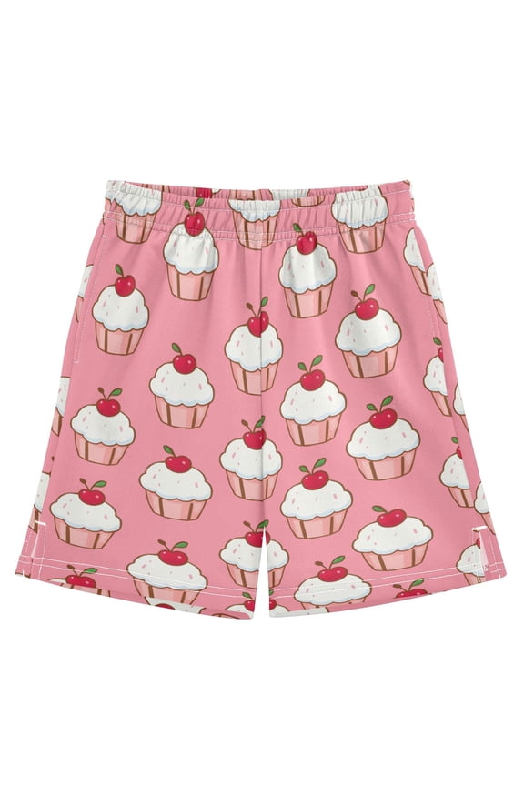 Cherry Cake Athletic Shorts Breathable with Comfort Fit Drawstring Casual Sweatshorts Large