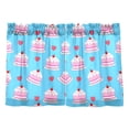 thumbnail image 1 of Cherry Cake Pattern Tier Curtains Tier Kitchen Living Room Bedroom Balcony 2 Panels 27x24 Inch, 1 of 9