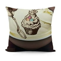 Cherry Chocolate Biscuits Cup Ice Cream Pineapple Throw Pillow Square Cover