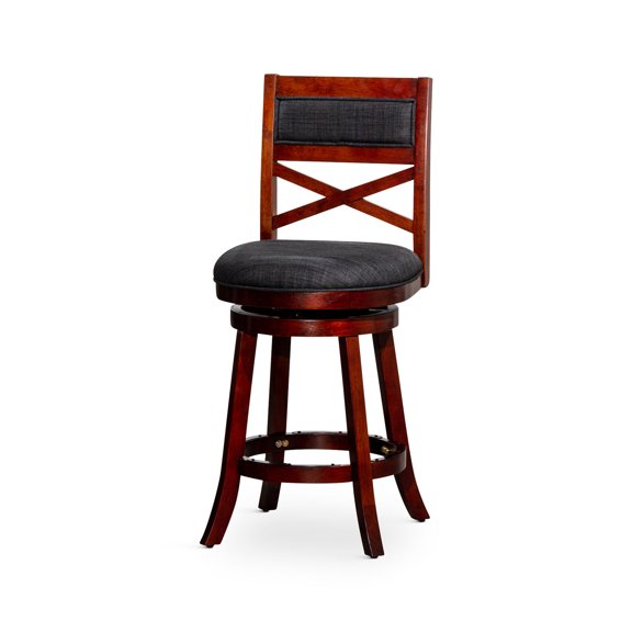 Cherry Color, Fabric Seat - 19 cm Swivel Mechanism - Kitchen Counter - Free Movement
