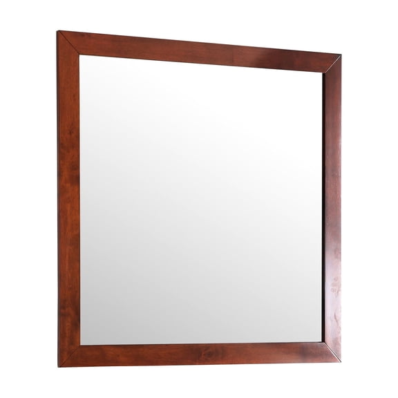 Cherry-Colored Bedroom Mirror | Ideal for Master Suites | Particle Board Design | Enhances Privacy Area