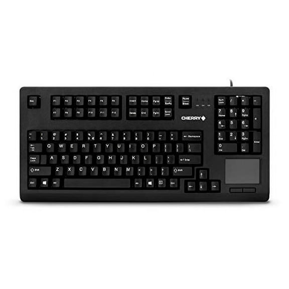 Cherry Compact QWERTY Mechnical USB Keyboard with Touchpad - 104 Keys, 16" Wide, Black (G80-11900LUMEU-2)