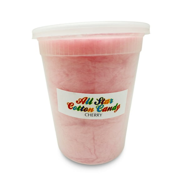 Cherry Cotton Candy Sweet, Fluffy Carnival Treat in a 32 oz Tub (2.6 oz Cotton Candy Inside)