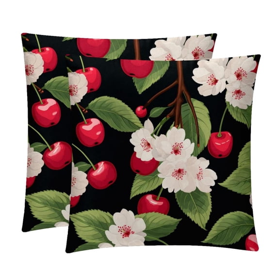 Cherry Covers Inserts with Unique Patterns - Set of 2 Chair Pillow Covers, Available in 16x16, 18x18, 20x20 Inches for Any Occasion