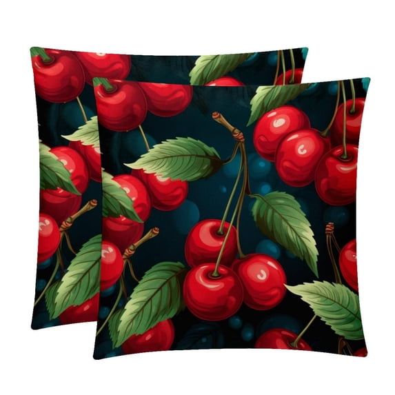 Cherry Covers Set of 2 - Available in 16x16, 18x18, 20x20 Inches with Unique Patterns - for Home Decor, Throw Pillow Inserts, Pillow Inserts, Bed Pillow - Ideal for All Occasions!