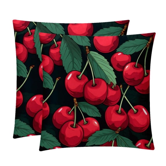 Cherry Covers - Set of 2 Throw Pillow Covers with Unique Patterns for Living Room Decor - Available in 16x16, 18x18, and 20x20 Inches Throw Pillows for All Occasions
