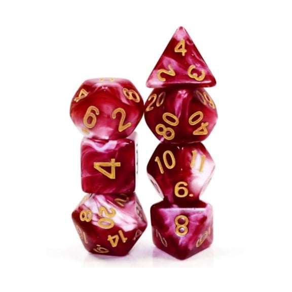Foam Brain Games Poly Set - Cherry Cream w/Gold (7) New